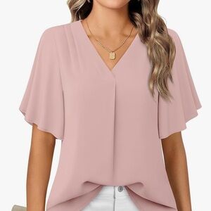 NWT Timeson Pink V-neck blouse